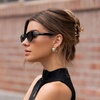 image:imageWearMe Pro Womens CatEye Sunglasses Flat Lens Acetate Frame AntiReflectiveBlack  Triple Black Lens