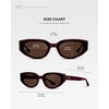 image:imageWearMe Pro Womens CatEye Sunglasses Flat Lens Acetate Frame AntiReflectiveBlack Cherry Red  Dark Brown Lens