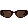 image:imageWearMe Pro Womens CatEye Sunglasses Flat Lens Acetate Frame AntiReflectiveBlack Cherry Red  Dark Brown Lens