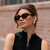 image:imageWearMe Pro Womens CatEye Sunglasses Flat Lens Acetate Frame AntiReflectiveBrown Tortoise  Dark Brown Lens