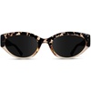 image:imageWearMe Pro Womens Oval Cat Eye Sunglasses Vintage Slim Frame Gradient UV Protection LensesCrystal Brown Tortoise  Black Lens