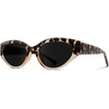 image:imageWearMe Pro Womens Oval Cat Eye Sunglasses Vintage Slim Frame Gradient UV Protection LensesCrystal Brown Tortoise  Black Lens