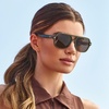 image:imageWearMe Pro Womens Polarized Aviator Sunglasses  Sport Style for Tennis amp Pickleball  AntiGlare Lens Wide CoverageOlive Green  Brown Lens