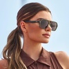image:imageWearMe Pro Womens Polarized Aviator Sunglasses  Sport Style for Tennis amp Pickleball  AntiGlare Lens Wide CoverageOlive Green  Brown Lens
