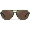 image:imageWearMe Pro Womens Polarized Aviator Sunglasses  Sport Style for Tennis amp Pickleball  AntiGlare Lens Wide CoverageOlive Green  Brown Lens
