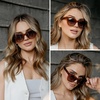 image:imageWearMe Pro Womens Polarized Large Square Sunglasses Subtle Cat Eye Corners Thick Frame amp Modern AestheticsCrystal Chestnut Brown Frame  Brown Lens