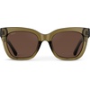 image:imageWearMe Pro Womens Polarized Large Square Sunglasses Subtle Cat Eye Corners Thick Frame amp Modern AestheticsKhaki Crystal Green Frame  Brown Lens