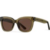 image:imageWearMe Pro Womens Polarized Large Square Sunglasses Subtle Cat Eye Corners Thick Frame amp Modern AestheticsKhaki Crystal Green Frame  Brown Lens