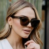 image:imageWearMe Pro Womens Polarized Large Square Sunglasses Subtle Cat Eye Corners Thick Frame amp Modern AestheticsKhaki Crystal Green Frame  Brown Lens