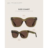 image:imageWearMe Pro Womens Polarized Large Square Sunglasses Subtle Cat Eye Corners Thick Frame amp Modern AestheticsKhaki Crystal Green Frame  Brown Lens