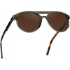 image:imageWMP Eyewear  Unisex Polarized Aviator Sunglasses Modern Double Bridge AntiReflective Lenses Lightweight Acetate FrameTortoise Sage Frame  Brown Lens