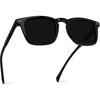image:imageWearMe Pro  Mens Polarized Rectangular Sunglasses Bold Browline Keyhole Bridge Metal Rivets Modern Retro StyleBlack  Triple Black Lens