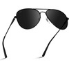 image:imageWearMe Pro  Polarized Pilot Style Classic Aviator SunglassesFull Black