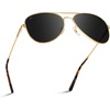 image:imageWearMe Pro  Polarized Pilot Style Classic Aviator SunglassesGold  Black