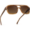 image:imageWearMe Pro  RetroInspired Square Double Bridge Aviator Womens Sunglasses Oversized Frame with Polarized UV ProtectionCrystal Brown Grain  Brown Gold Gradient Lens