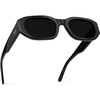 image:imageWearMe Pro  Womens Chunky Narrow Rectangular Sunglasses  Polarized Lightweight Acetate 100 UV ProtectionBlack  Triple Black Lens