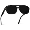 image:imageWearMe Pro  Womens Polarized Aviator Sunglasses Acetate Frame amp Trendy Sleek Double BridgeBlack  Triple Black Lens