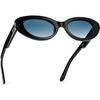 image:imageWearMe Pro  Womens Polarized CatEye Sunglasses Oval Lenses Thick Rounded Frame 5Barrel Hinges HandPolished DesignBlack  Gradient Light Blue Lens