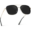 image:imageWearMe Pro  Womens Polarized Square Sunglasses Modern Square Aviator with Double Bridge Vintage AestheticsBlack  Black Lens