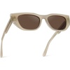 image:imageWearMe Pro  Womens Polarized Sunglasses CatEye Acetate Frame Rectangular Lenses Durable 5Barrel Hinges HandPolishedPearl Beige  Brown Lens