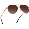 image:imageWearMe Pro Polarized Aviator Sunglasses for Women and Men  UV Protection  Reflective Lens  Pink Blue Black AviatorsGold Frame  Gradient Brown Lens