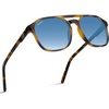image:imageWearMe Pro Polarized DoubleBridge Large Rectangular Unisex SunglassesTortoise  Gradient Blue Lens