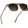 image:imageWearMe Pro Premium Polarized Double Bar Sunglasses for Men and Women UVA and UVBCrystal Brown Frame  Gradient Black Lens