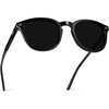 image:imageWearMe Pro WMP Eyewear  Mens Classic Round Polarized Sunglasses Premium Slim Acetate Frame with Dashed Rivet DetailsBlack  Triple Black Lens