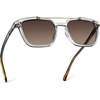 image:imageWearMe Pro WMP Eyewear  Modern Mens Square Aviator Sunglasses  Double Metal Bridge with Polarized LensCrystal Ice Grey Frame  Brown Gradient Lens