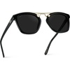 image:imageWearMe Pro WMP Eyewear  Womens Oversized Polarized Sunglasses Square Vintage Style with Metal DoubleBar BridgeBlack  Black Lens