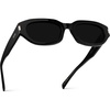 image:imageWearMe Pro WMP Eyewear  Womens Polarized Oval Sunglasses Oversized SoftAngle Frame Metal Accents Trendy Everyday StyleBlack  Triple Black Lens
