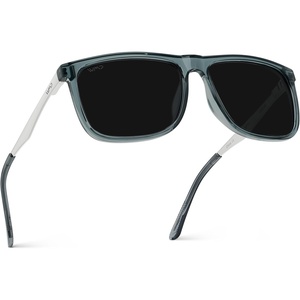 image:imageWMP Eyewear  Mens Polarized Flat Top Square SunglassesStone Blue  Triple Black Lens