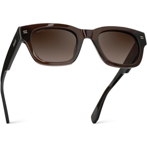 image:imageWMP Eyewear  Mens Polarized Rectangular Sunglasses Thick Acetate Frame Modern StyleBurnt Cedar Brown  Brown Gradient Lens