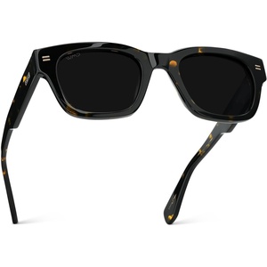 image:imageWMP Eyewear  Mens Polarized Rectangular Sunglasses Thick Acetate Frame Modern StyleObsidian Gold Tortoise  Triple Black Lens
