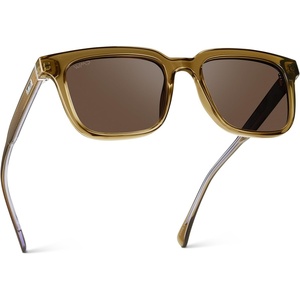 image:imageWMP Eyewear  Mens Polarized Sunglasses Bold Modern Square Design Acetate Frame UV ProtectionCrystal Verde  Brown Lens