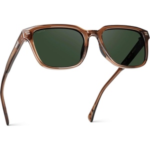 image:imageWMP Eyewear  Mens Rectangular Performance Sunglasses  Designed for Golf with AntiReflective Lenses and NonSlip Nose PadsCanyon Brown  Smoke Green Lens