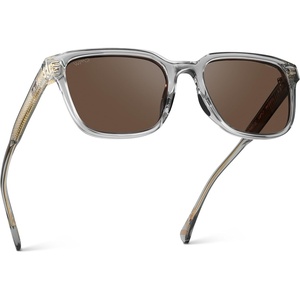 image:imageWMP Eyewear  Mens Rectangular Performance Sunglasses  Designed for Golf with AntiReflective Lenses and NonSlip Nose PadsCrystal Ice Grey  Brown Lens