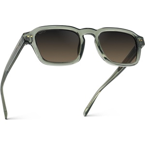 image:imageWearMe Pro  Mens Polarized Sunglasses Narrow Geometric Frame Rectangular Lenses Round Rivets Injected Metal CoreSage Green  Grey Brown Gradient Lens