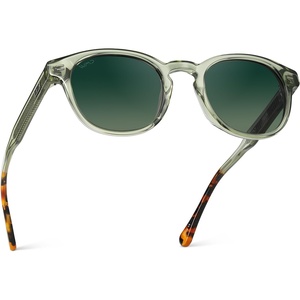 image:imageWearMe Pro  Mens Retro Round Oval Polarized Sunglasses Lightweight Acetate Frame UV Protection Metal Core DesignPalm Green  Smoke Green Gradient Lens
