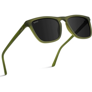 image:imageWearMe Pro  Polarized Lens Square Modern Sunglasses for MenSaguaro Green  Black Lens