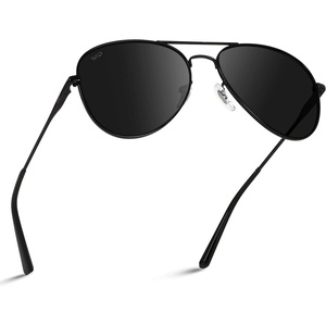 image:imageWearMe Pro  Polarized Pilot Style Classic Aviator SunglassesFull Black