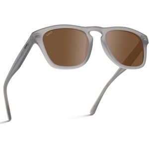 image:imageWearMe Pro  Polarized Retro Large Rectangular Mens SunglassesGrey Moon Frame  Brown Lens