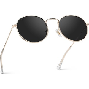 image:imageWearMe Pro  Reflective Lens Round Trendy SunglassesGold Frame  Black Lens