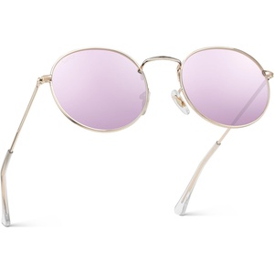 image:imageWearMe Pro  Reflective Lens Round Trendy SunglassesGold Frame  Pink Mirrored Lens
