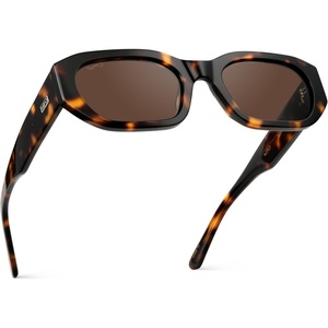 image:imageWearMe Pro  Womens Chunky Narrow Rectangular Sunglasses  Polarized Lightweight Acetate 100 UV ProtectionTortoise  Amber Lens