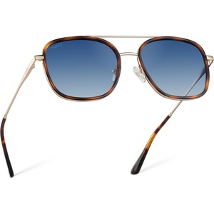 image:imageWearMe Pro  Womens Polarized Square Sunglasses Modern Square Aviator with Double Bridge Vintage AestheticsBrown Tortoise Frame  Gradient Blue Lens