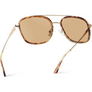 image:imageWearMe Pro  Womens Polarized Square Sunglasses Modern Square Aviator with Double Bridge Vintage AestheticsHoneycomb Tortoise  Gold Tinted Lens