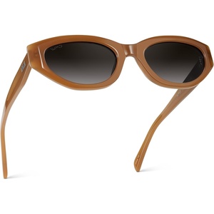 image:imageWearMe Pro  Womens Polarized Sunglasses Narrow Fashion CatEye Acetate Frame Oval Lenses HandPolishedToffee Brown  Oak Brown Gradient Lens