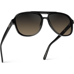 image:imageWearMe Pro Chic Retro Oversized Polarized Sunglasses Statement Aviators for WomenBlack  Grey Brown Gradient Lens