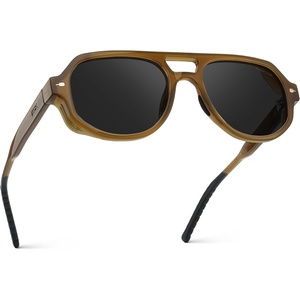 image:imageWearMe Pro Mens Polarized Aviator Sport Sunglasses  Lightweight NoSlip Fit for Pickleball amp Tennis  AntiGlare LensesDune Brown  Black Lens